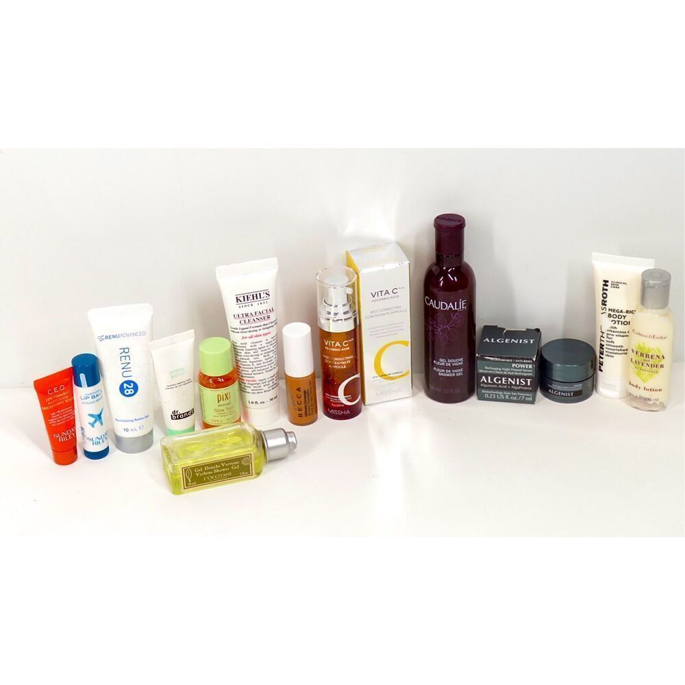 Sunday Riley Algenist KIEHL’S Dr. Brandt Peter Roth Skin Care 13 pc Travel Lot